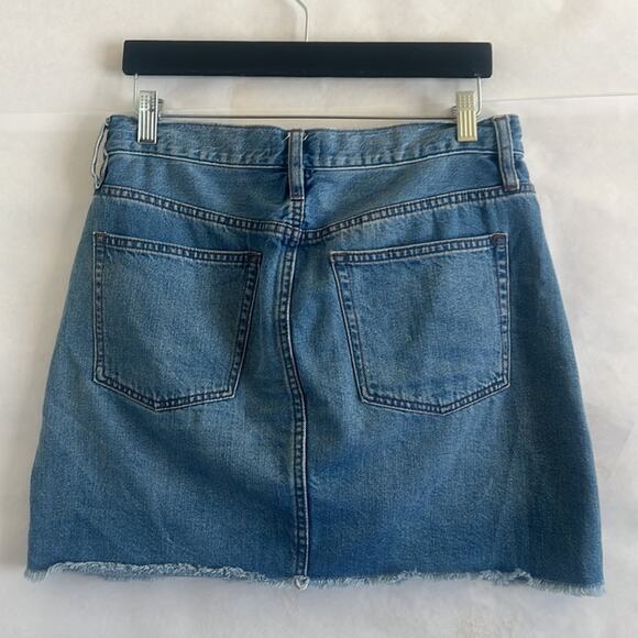 J. Crew Denim Skirt Women’s Size 28 Frayed Hem 100% Cotton Cowgirl Jean Skirt - Picture 5 of 10